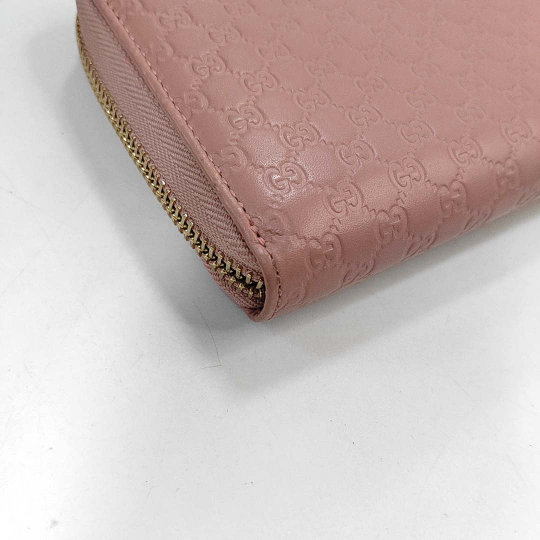 GUCCI Signature裸粉色牛皮老花,压纹钱包-(SKU)-955117130