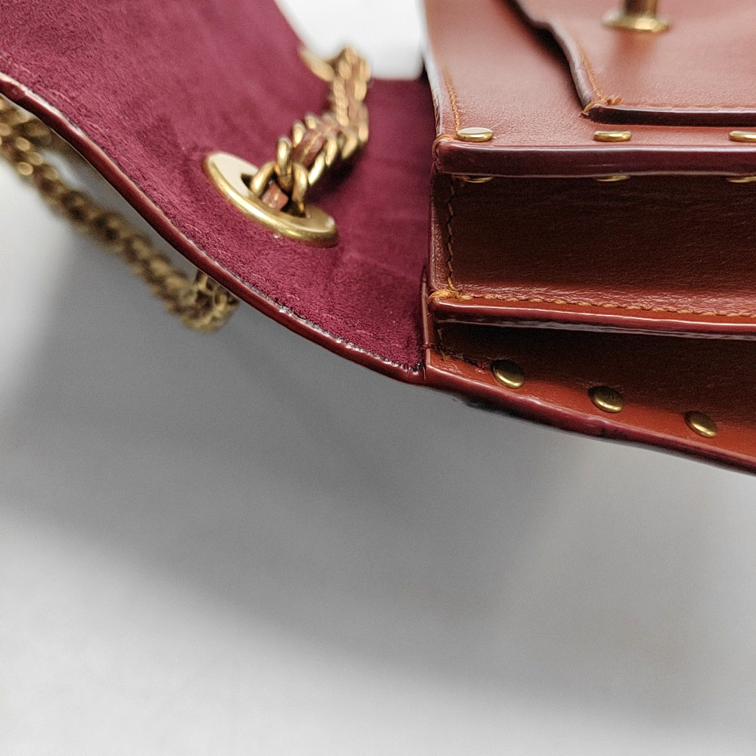 COACH PARKER 18 Brown Coated Canvas Monogrammed Studs Crossbody Shoulder Bag Golden hardware-(SKU)-944285676