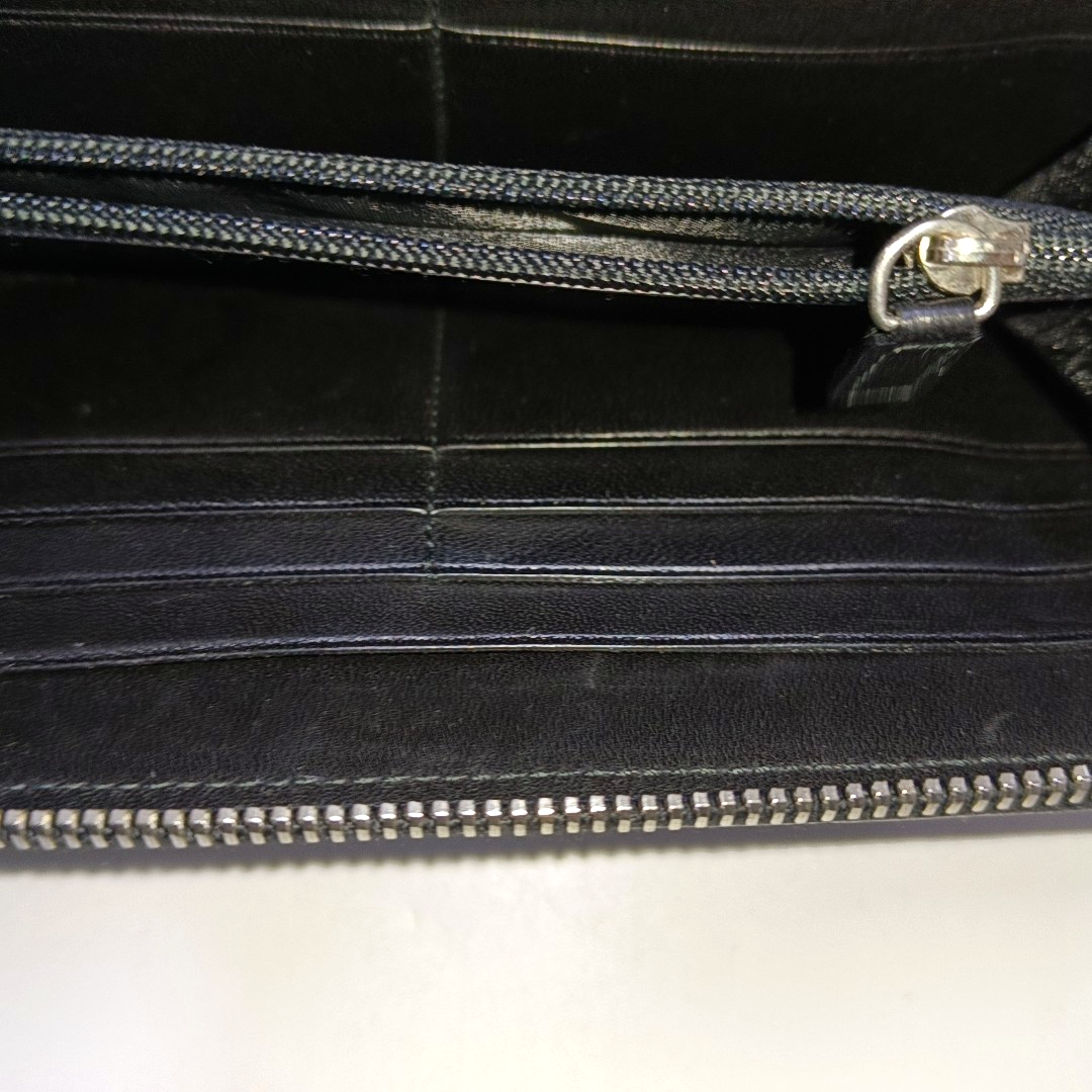 DIOR Lady Dior Black Lamb Leather chevron pattern Wallet Silver Hardware-(SKU)-951110032