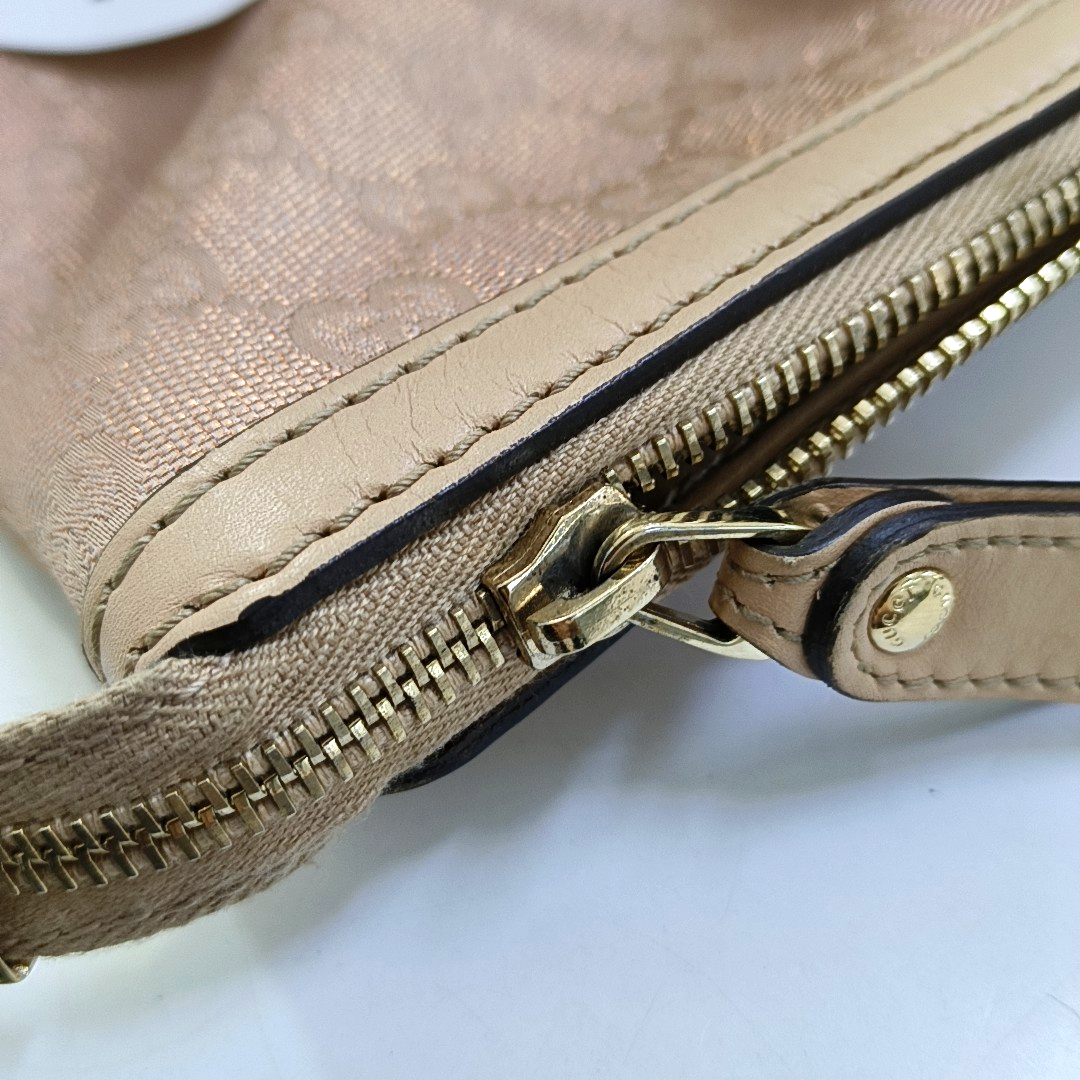 GUCCI Tote bag Large size Pink Canvas Monogrammed Tote Bag Single Shoulder Bag Golden hardware-(SKU)-956342457