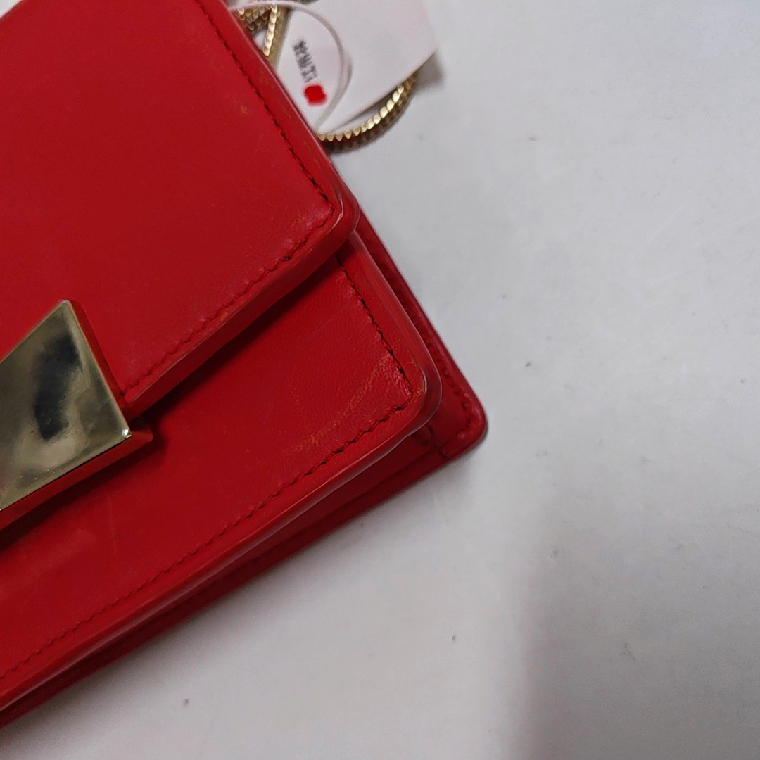 Kate Spade Red Leather Single Shoulder Bag Crossbody Bag Golden hardware Removable shoulder strap-(SKU)-941435596