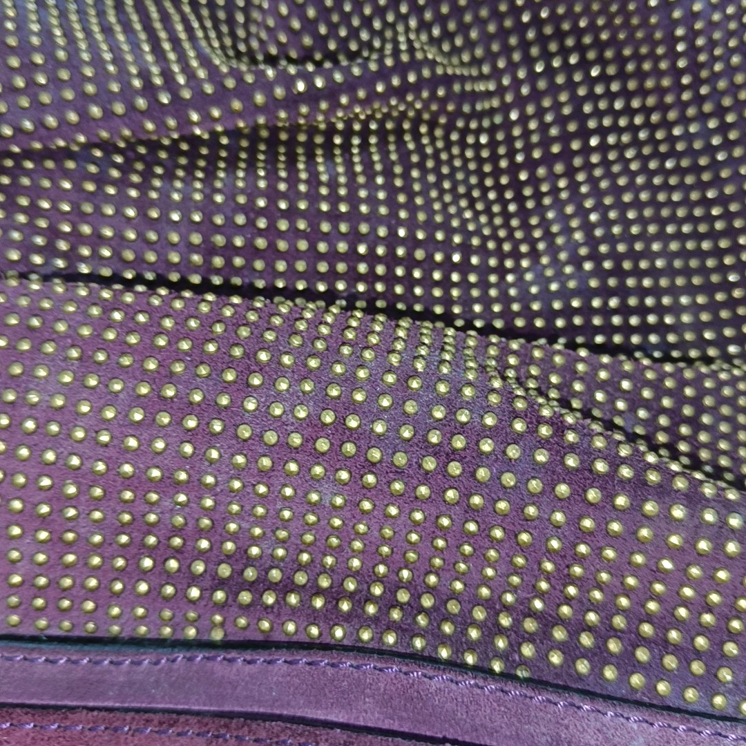 BURBERRY Purple Velvet Leather Tote Bag Golden hardware-(SKU)-12946177