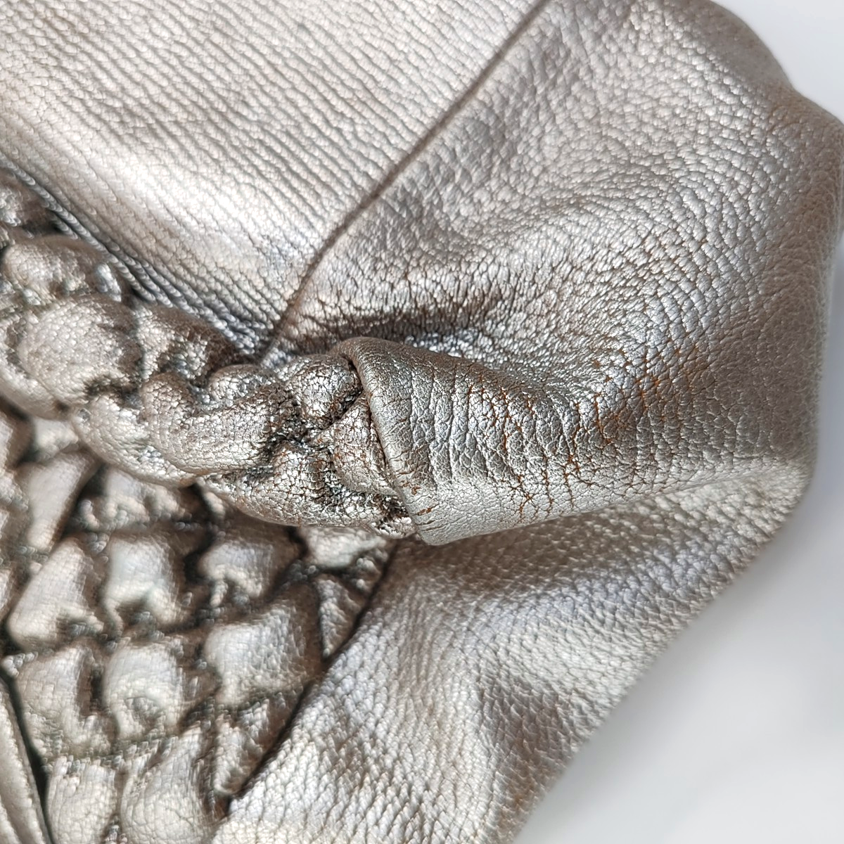 Alexander McQUEEN Silver Leather Quilted Single Shoulder Bag Tote Bag Silver Hardware-(SKU)-14444557