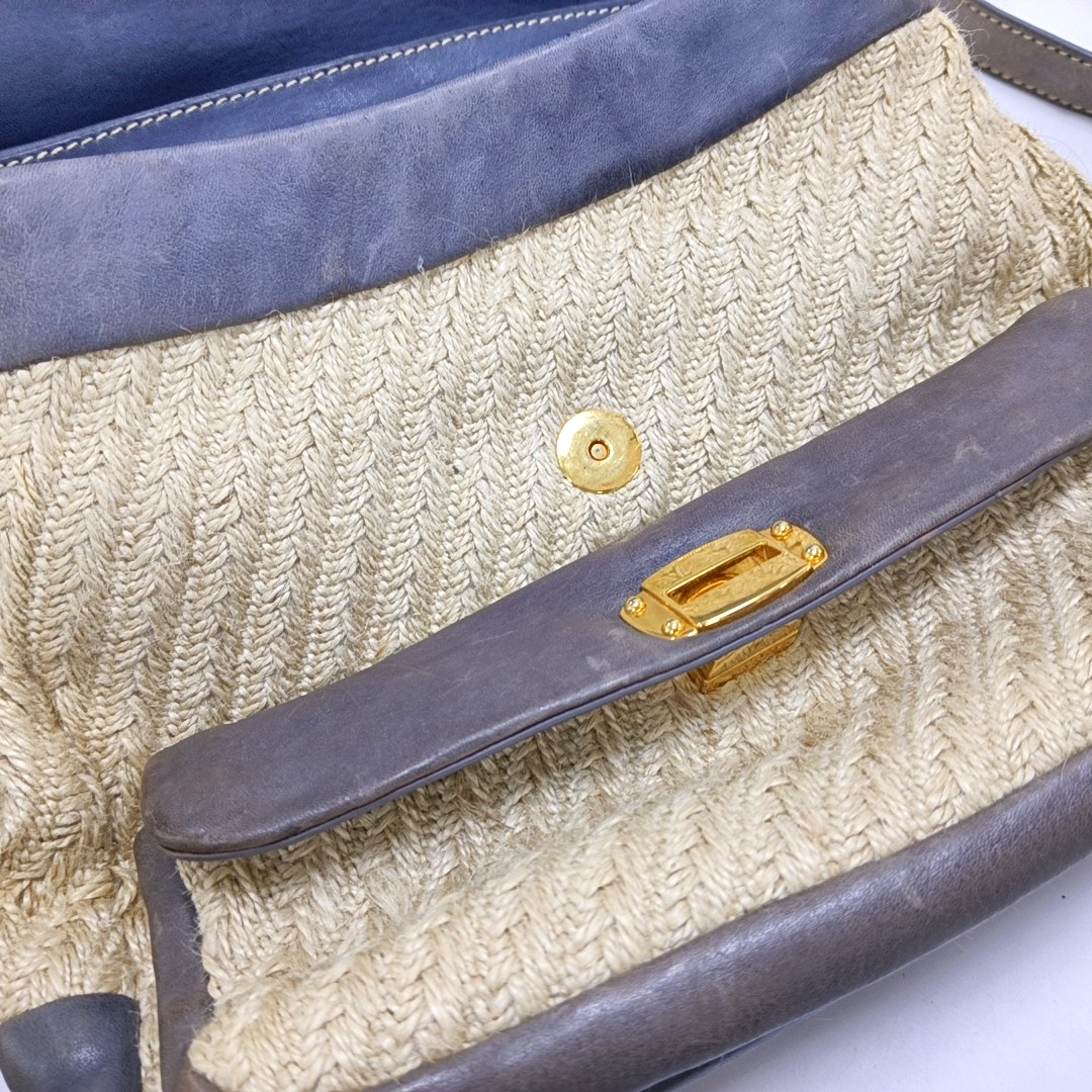 Miu Miu Beige Fabric Crossbody Single Shoulder Bag Golden hardware Removable shoulder strap-(SKU)-951232002