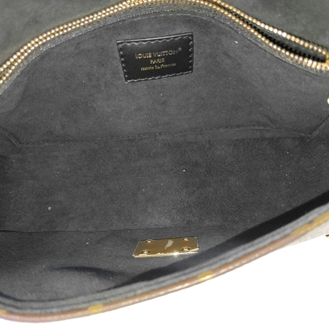 LOUIS VUITTON TRUNKIE Brown Coated Canvas Monogram Studs Crossbody Shoulder Bag with Gold Hardware-(SKU)-968485400