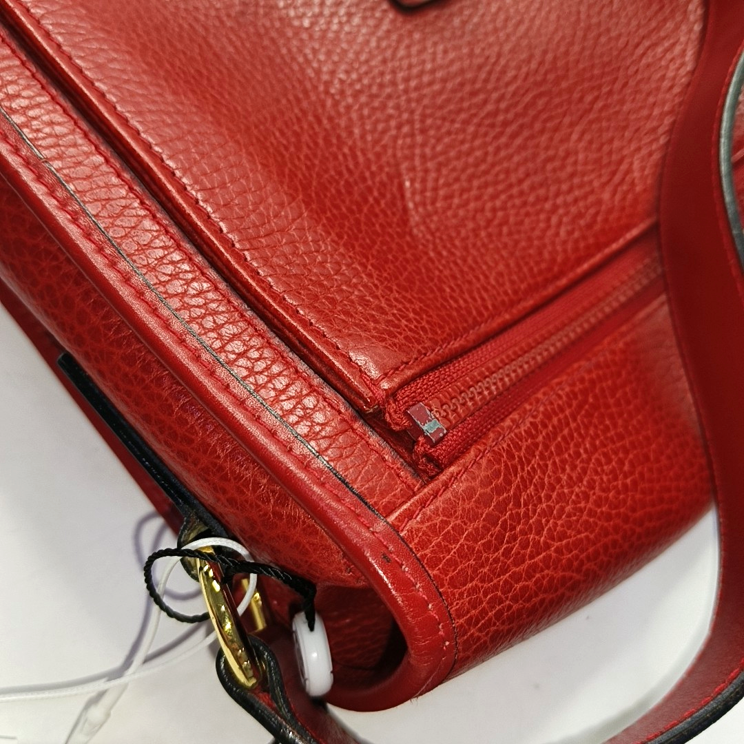 CELINE Red Leather Crossbody Bag Golden hardware-(SKU)-959494313