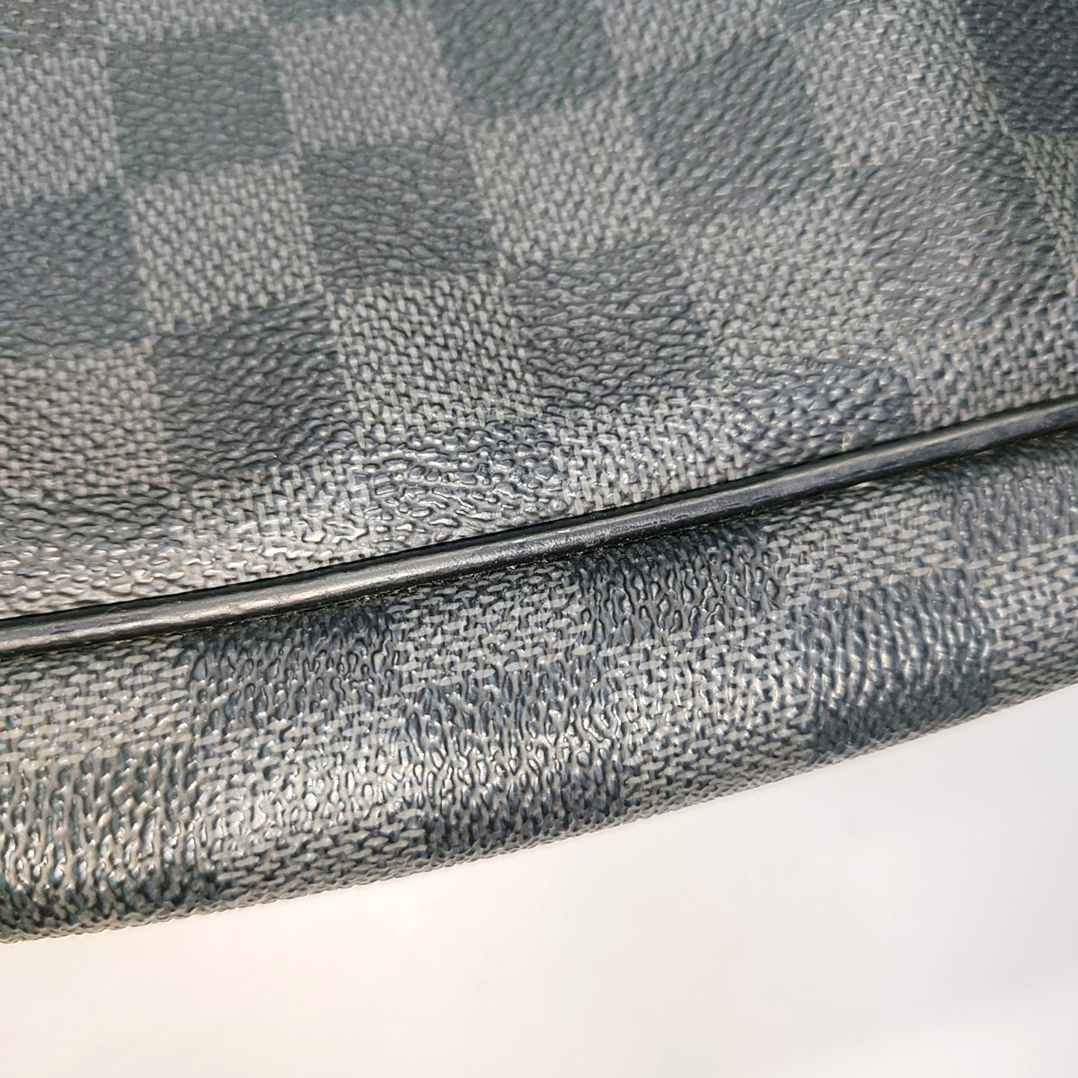 LOUIS VUITTON DANIEL Gray Coated Canvas Checkerboard Single Shoulder Bag Crossbody Bag Silver Hardware-(SKU)-938485828