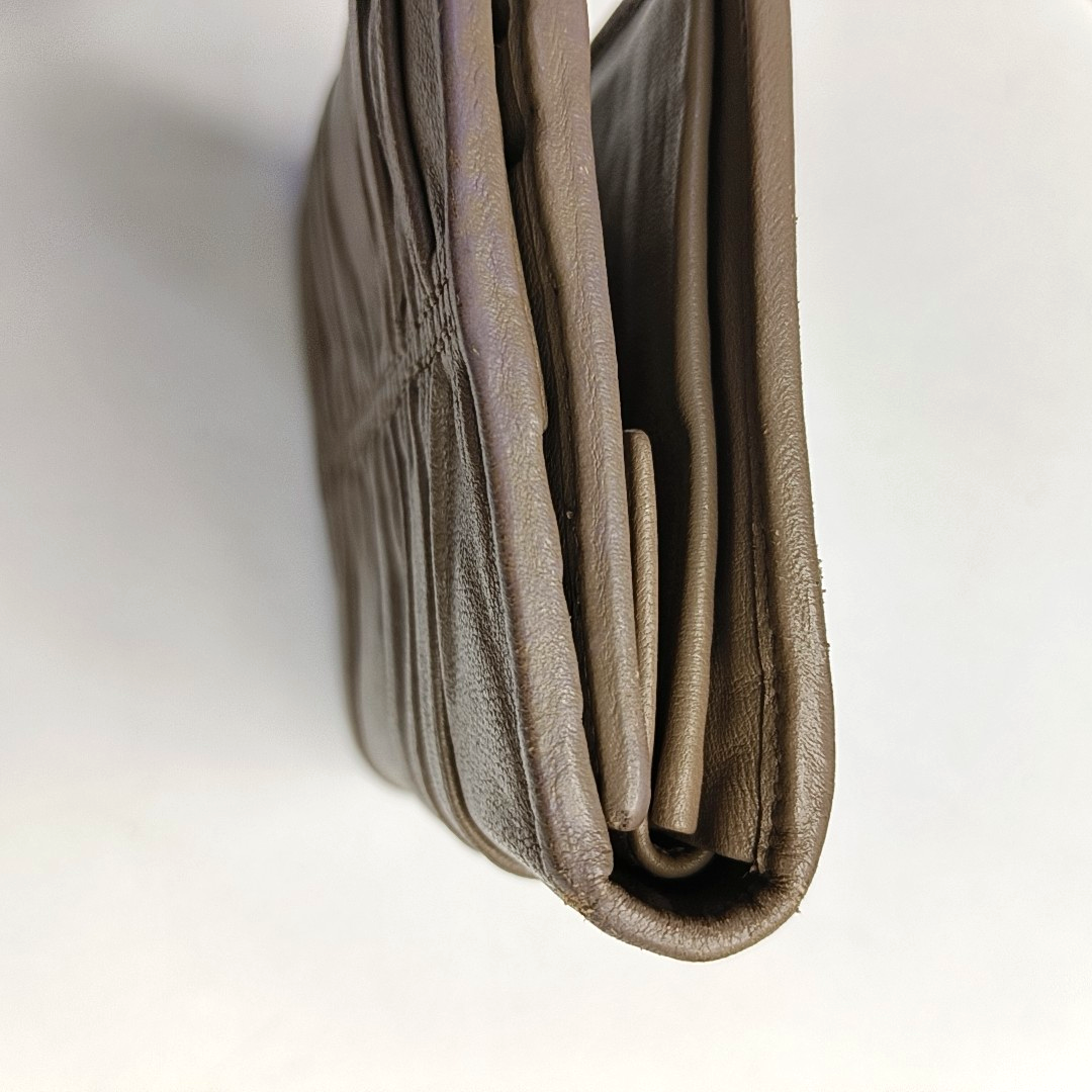 PRADA Diagramme Taupe Cowhide Wallet Golden hardware-(SKU)-953038830