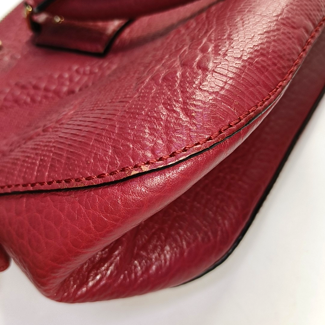 BURBERRY Clifton Medium size Red Cowhide Single Shoulder Bag Handbag Crossbody Bag Golden hardware Removable shoulder strap-(SKU)-954487883