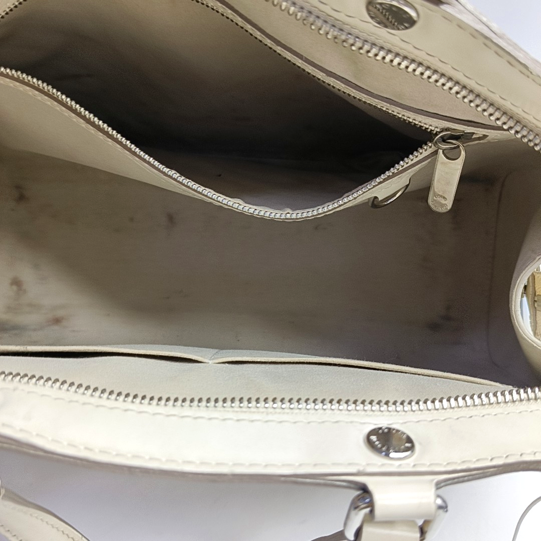 LOUIS VUITTON BREA Medium size 白色EPI牛皮水波纹医生包Shoulder Bag Handbag Silver Hardware Removable shoulder strap-(SKU)-954459175