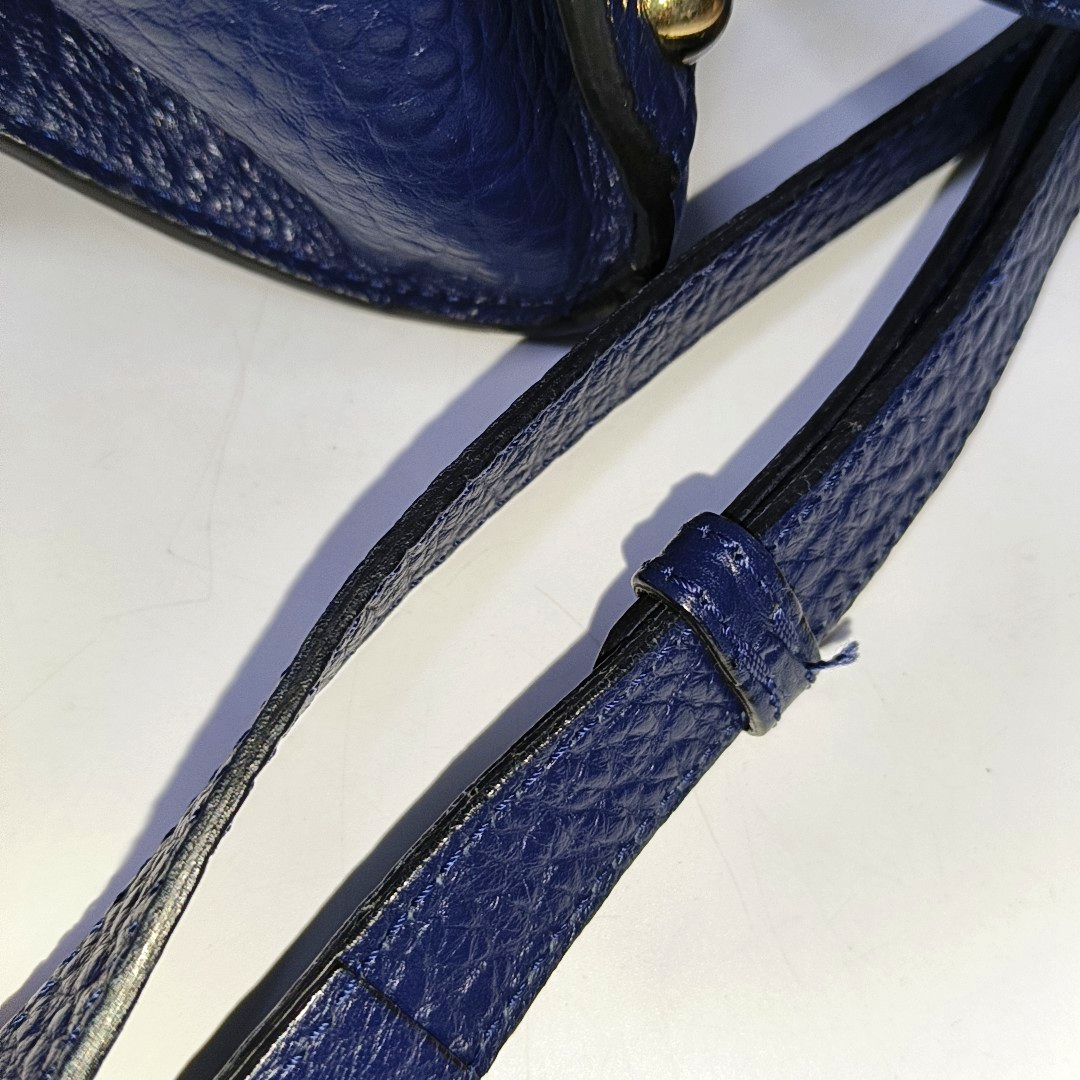 BURBERRY Gladstone Dark Blue Cowhide Single Shoulder Bag Handbag Golden hardware Removable shoulder strap-(SKU)-939605171