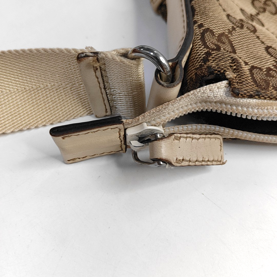 GUCCI Tote bag Khaki canvas old flower floral single shoulder bag crossbody bag Silver Hardware-(SKU)-947994741