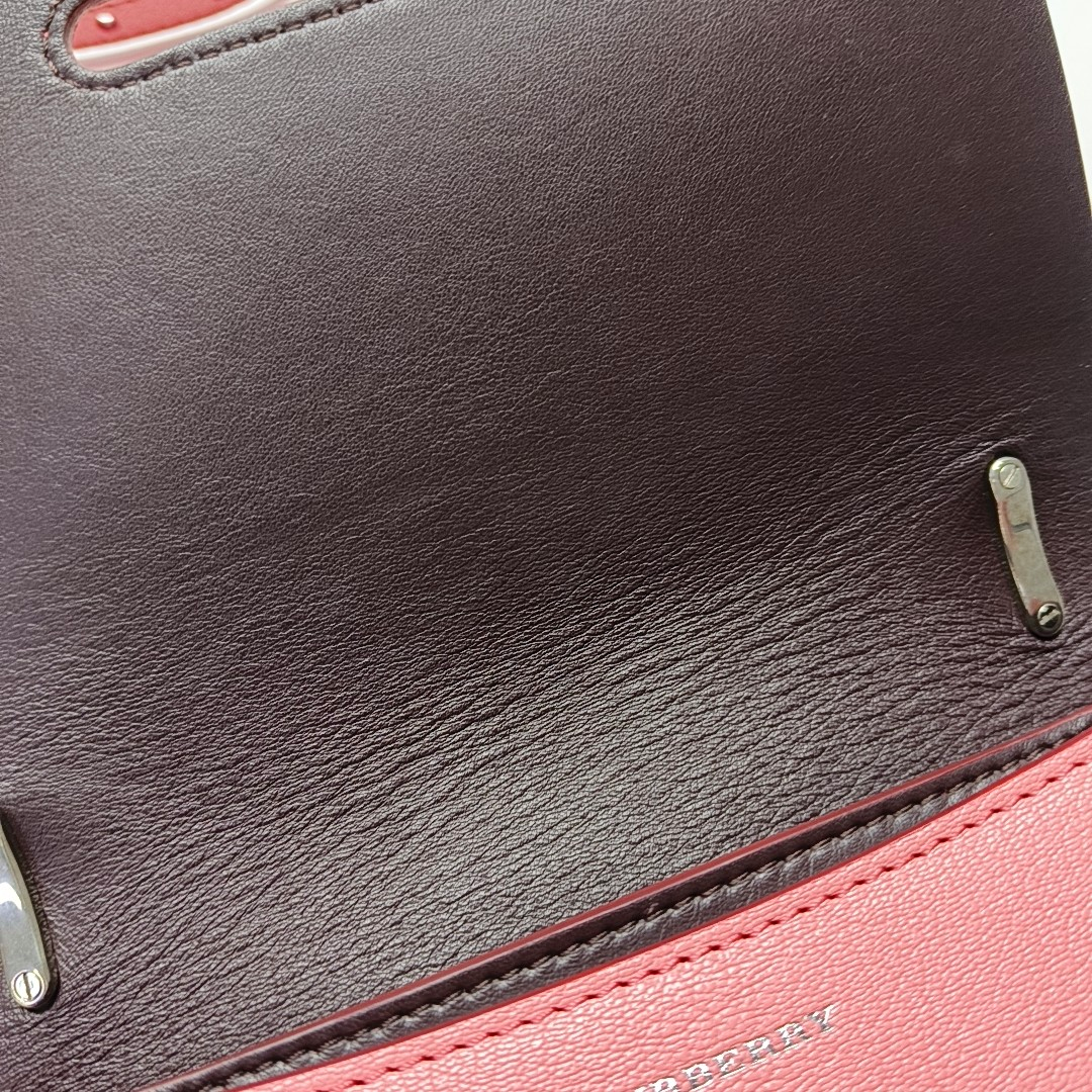 BURBERRY D-Ring Pink Cowhide Sling Bag Single Shoulder Bag Silver Hardware Removable shoulder strap-(SKU)-946532657
