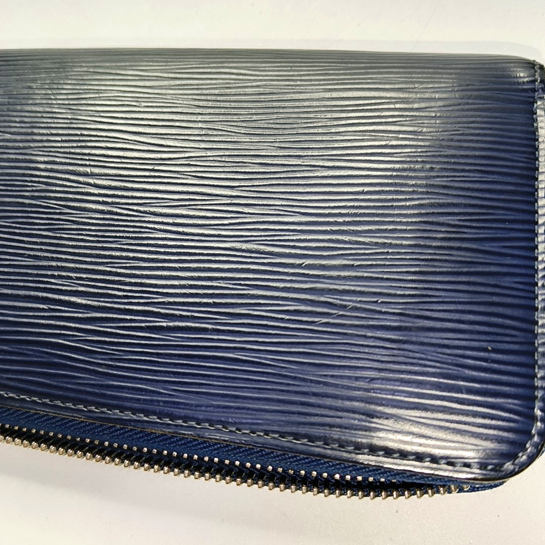 LOUIS VUITTON 深蓝色EPI牛皮水波纹钱包 Silver Hardware-(SKU)-955956837