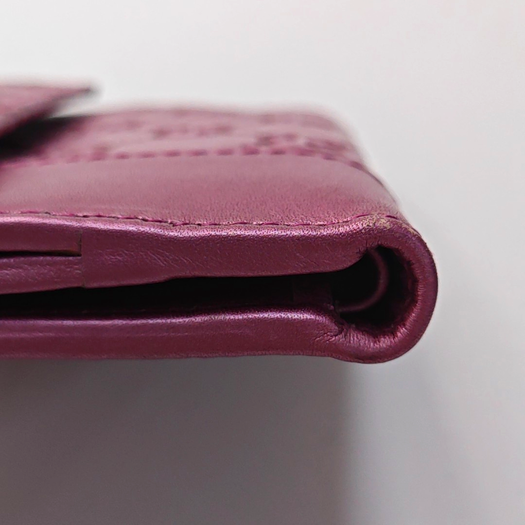 GUCCI Heart Bit Pink cowhide vintage embossed wallet Golden hardware-(SKU)-951257321