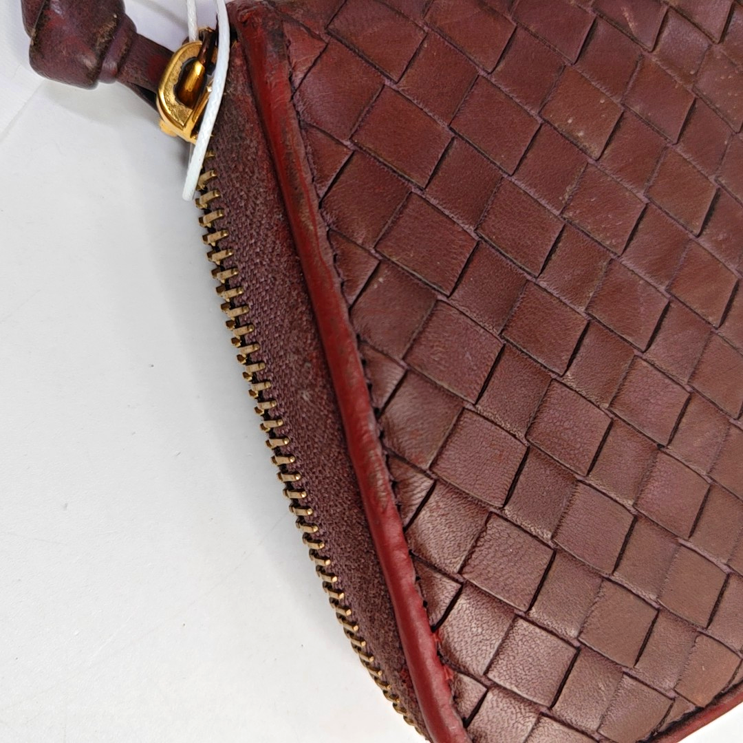 BOTTEGA VENETA Purple Cowhide Braided Wallet Golden hardware-(SKU)-948516731