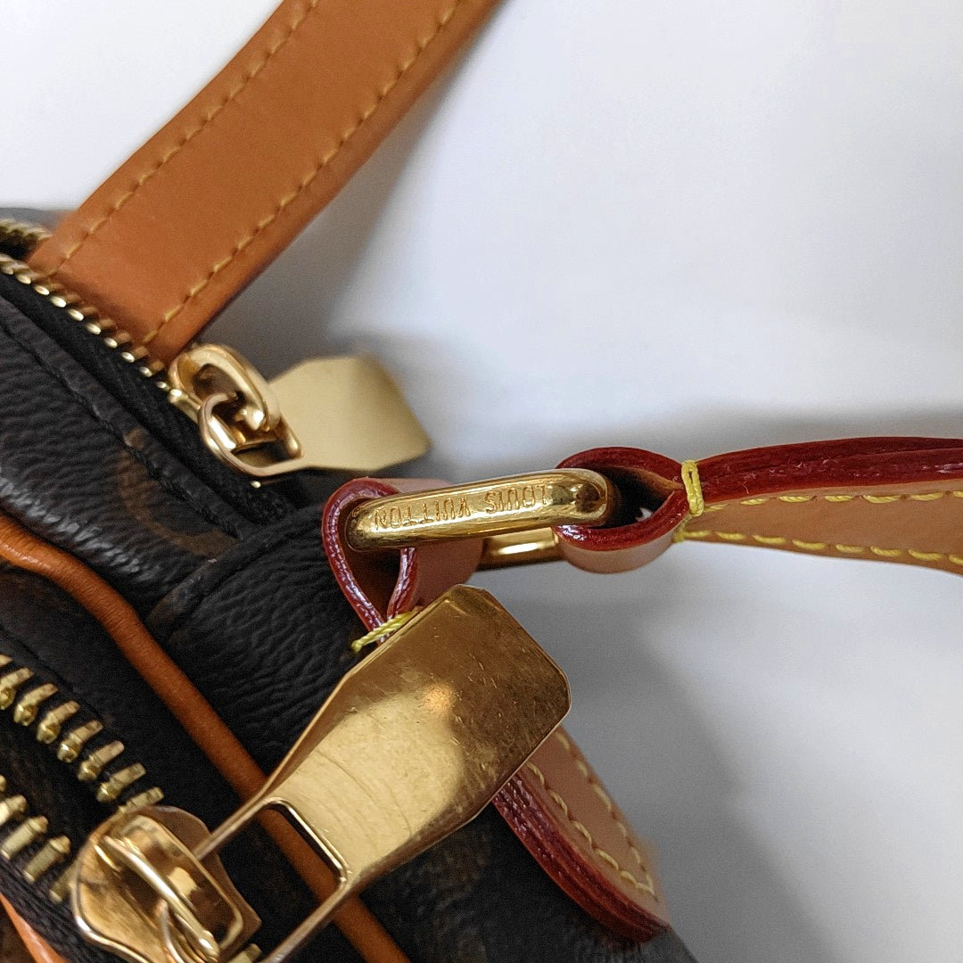 LOUIS VUITTON AMAZON Brown Coated Canvas Monogram Single Shoulder Bag Crossbody Bag with Gold Hardware-(SKU)-967684136