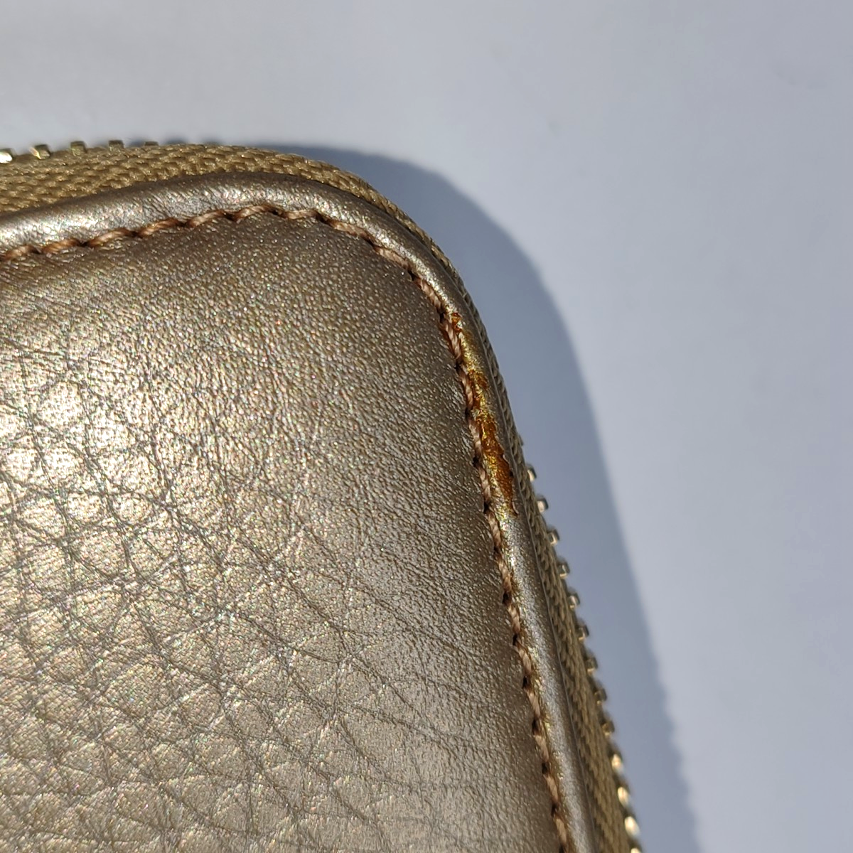 GUCCI Champagne-Colored Cowhide Embossed Wallet Golden hardware-(SKU)-939007917