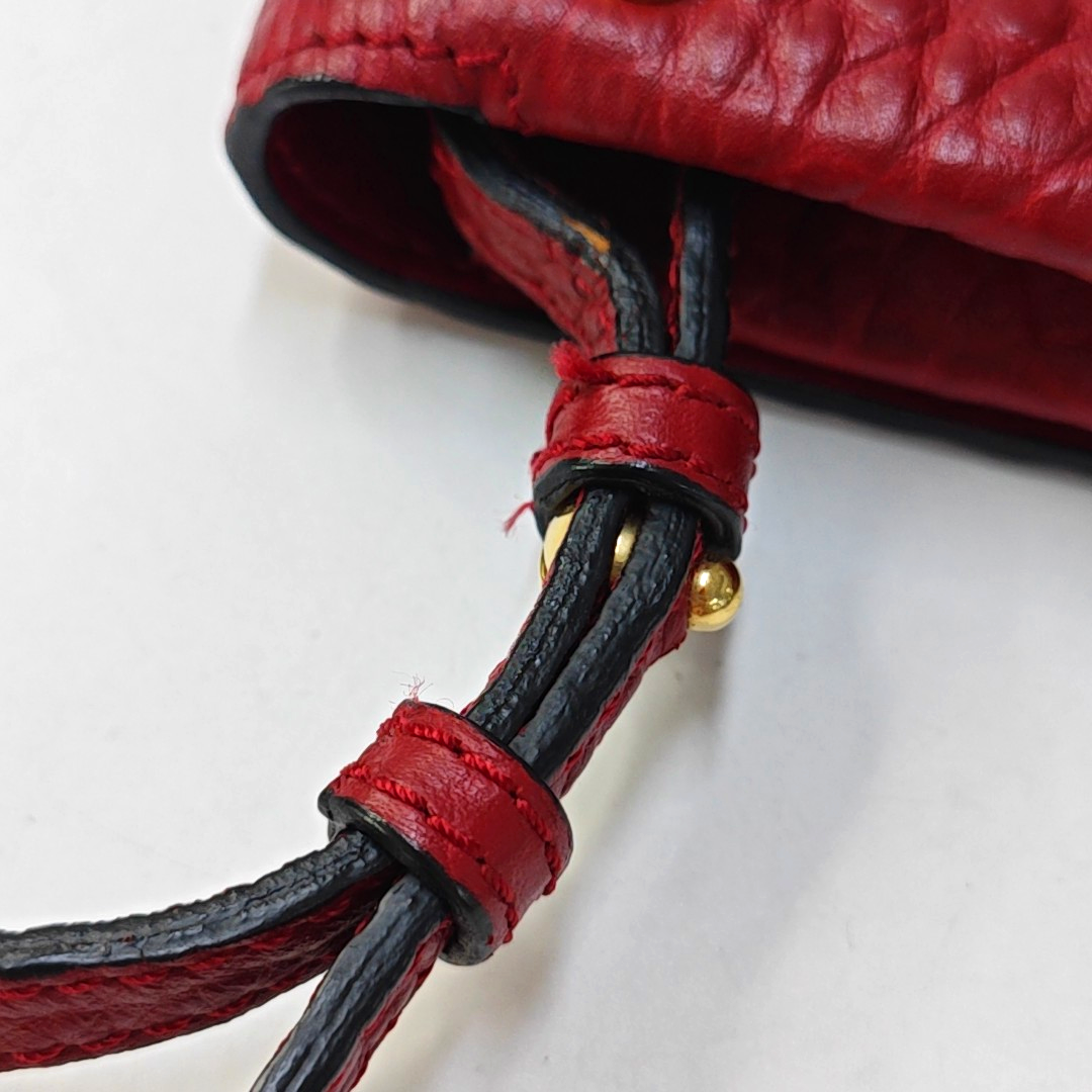 BURBERRY Langley Red Leather Monogram Quilted Single Shoulder Bag Crossbody Bag Golden hardware Removable shoulder strap-(SKU)-948627990