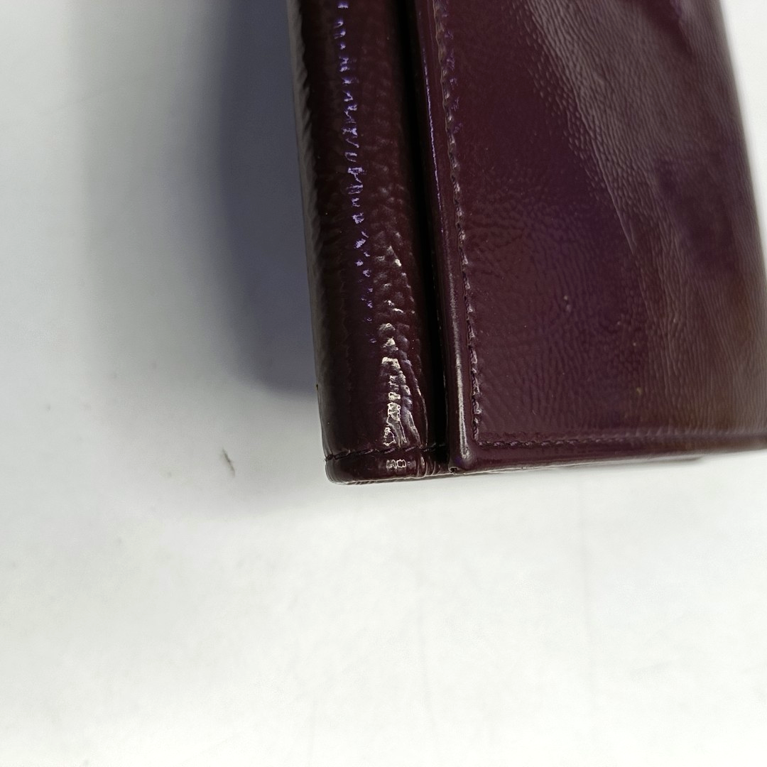 YSL Pink Purple Leather Embossed Wallet-(SKU)-954355726