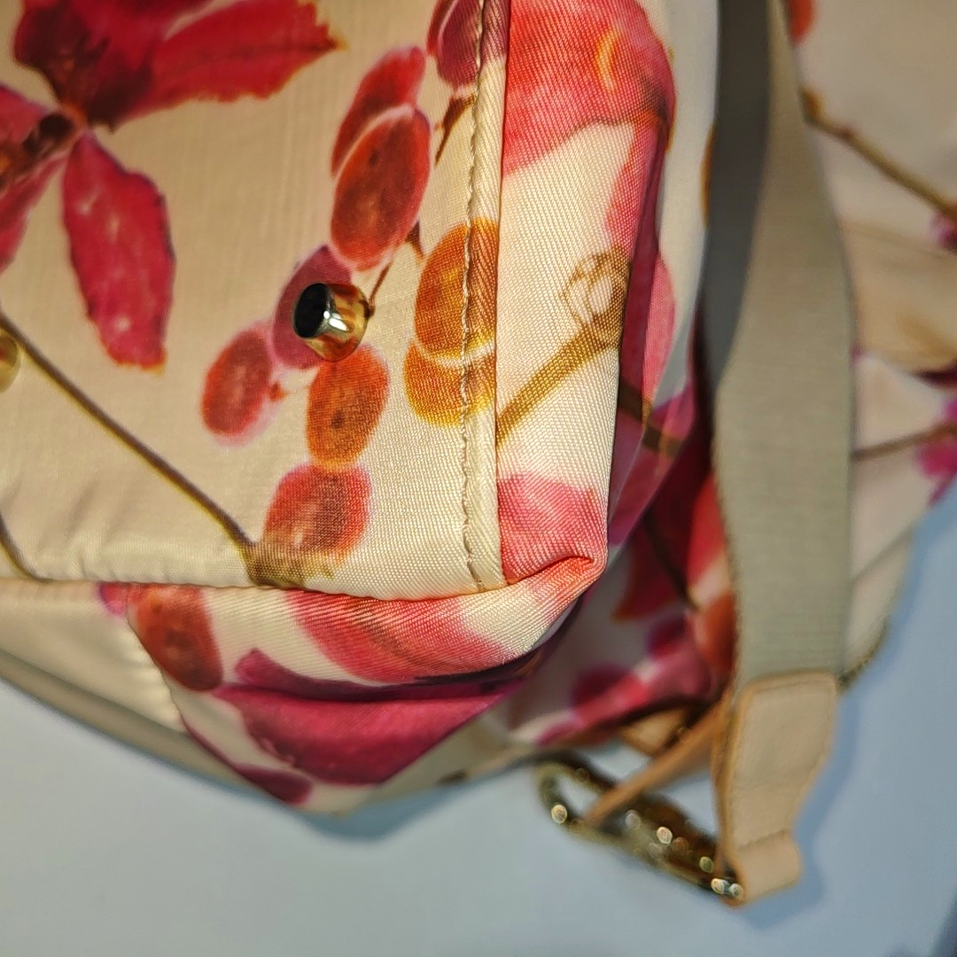 FURLA Beige fabric printed single shoulder bag Rose Gold Hardware Removable shoulder strap-(SKU)-940524679