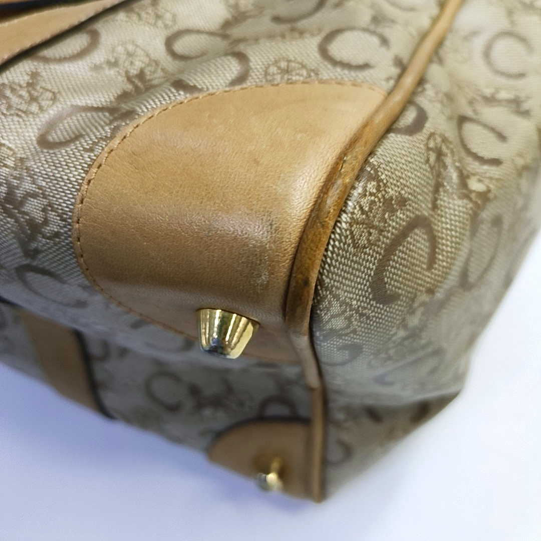 CELINE Khaki Plastic Triumph Handbag Golden hardware-(SKU)-943936664