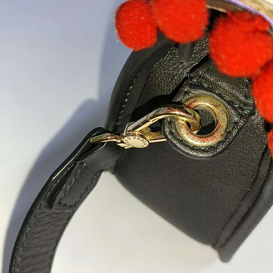 FURLA Metropolis Purple Nylon Printed Crossbody Bag Handbag Single Shoulder Bag Golden hardware Removable shoulder strap-(SKU)-938628435