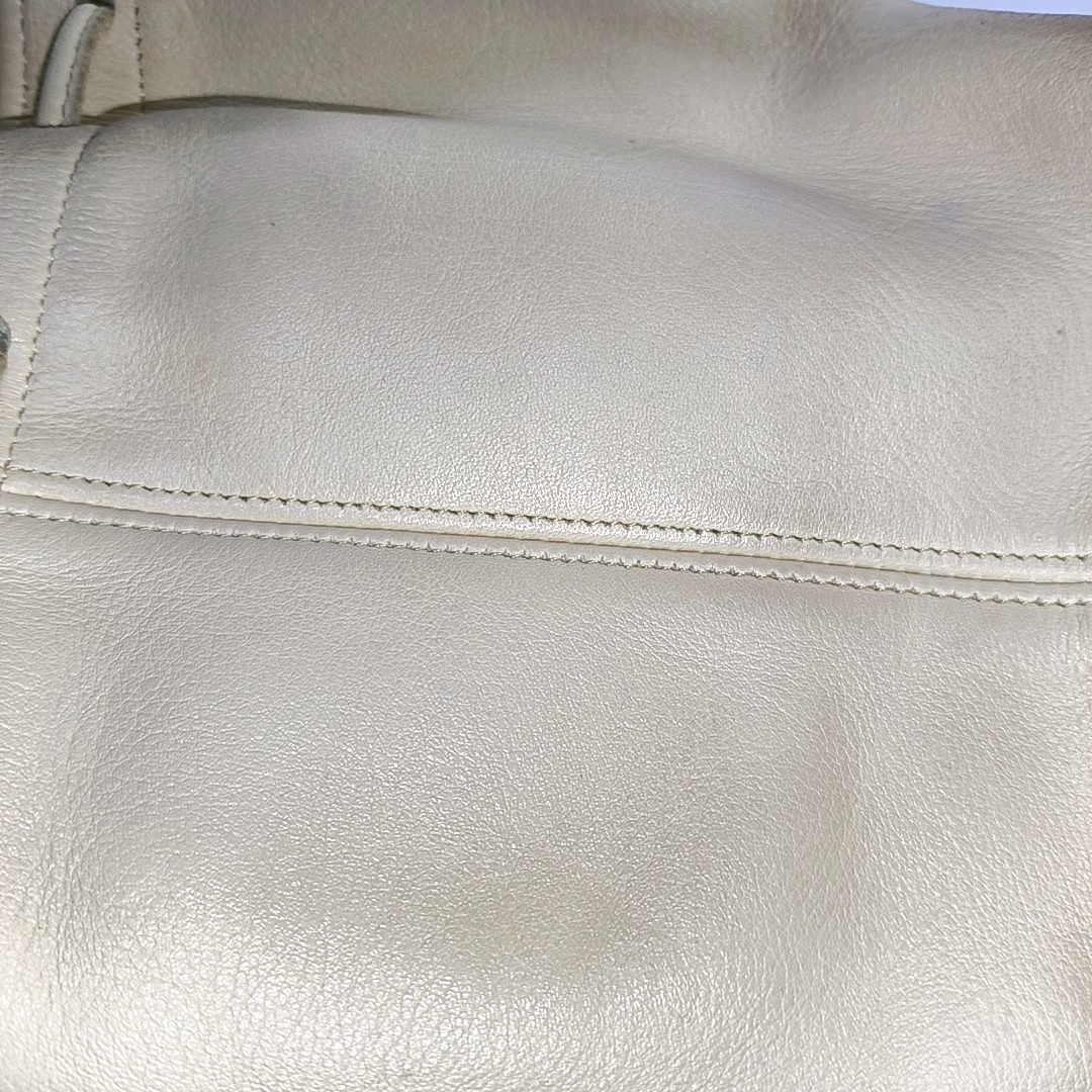 COACH Bucket bag Beige Leather Single Shoulder Bag Golden hardware-(SKU)-934222041