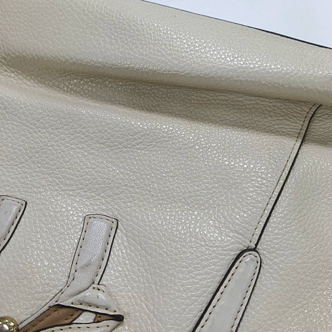 COACH KELSEY White Cowhide Single Shoulder Bag Crossbody Handbag Golden hardware Removable shoulder strap-(SKU)-14505078