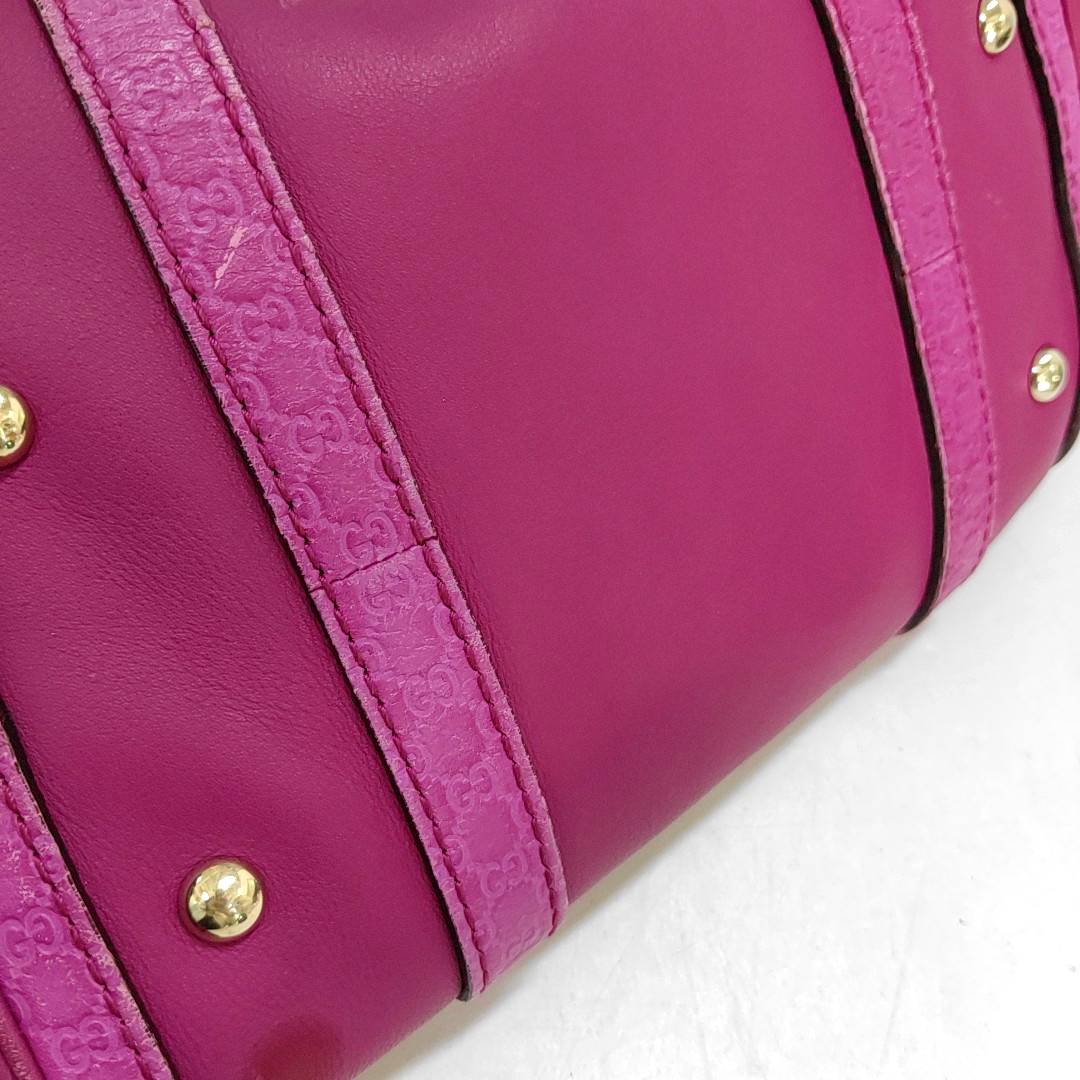 GUCCI Pink Calf Leather Grained Handbag Golden hardware-(SKU)-950007932
