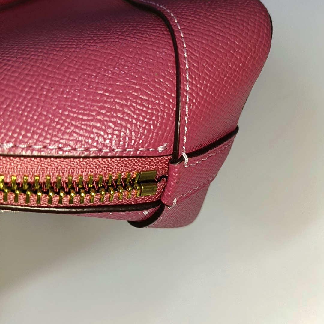 COACH SIERRA Medium size Rose Red Leather Single Shoulder Bag Crossbody Tote Golden hardware Removable shoulder strap-(SKU)-942911371
