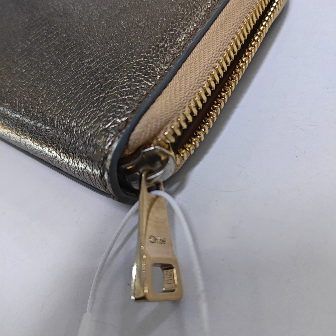 Chloé Champagne Cowhide Wallet Golden hardware-(SKU)-949892286