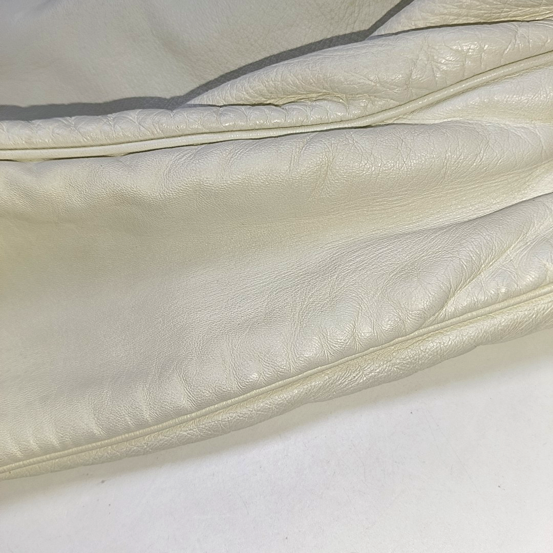 YSL ROADY White Leather Handbag Silver Hardware Sub-bag-(SKU)-942584962