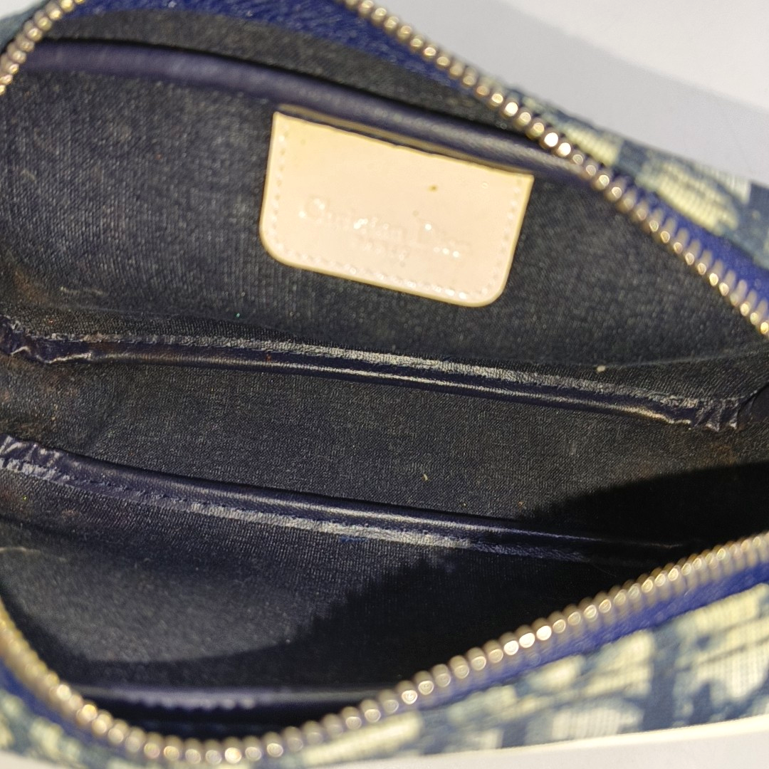 DIOR Rasta Dark Blue Coated Canvas Old Flower Patchwork Handbag Handbag Golden Silver Hardware-(SKU)-954845460