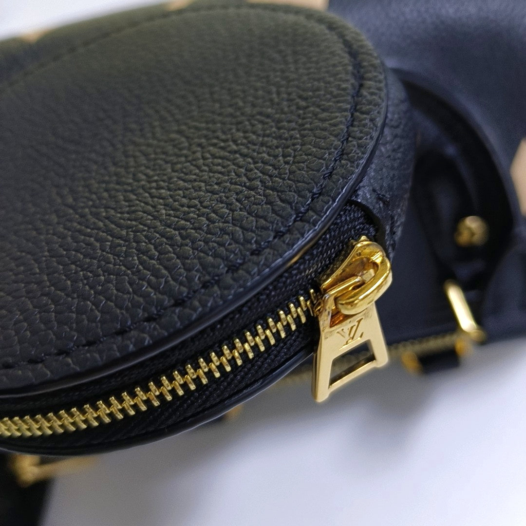 LOUIS VUITTON PAPILLON BB Black Calfskin Monogram Papillon Crossbody Shoulder Bag Handbag with Removable Strap Gold Hardware Detachable Pouch-(SKU)-966336754
