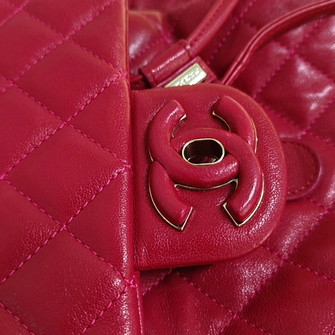 CHANEL URBAN SPIRIT Small Marsala Lamb Leather Quilted Backpack with Detachable Strap-(SKU)-969502621