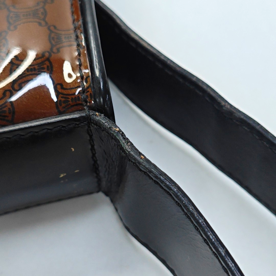 CELINE Tote bag Brown Special Material Triumphal Arch Single Shoulder Handbag Tote Golden hardware-(SKU)-949478098