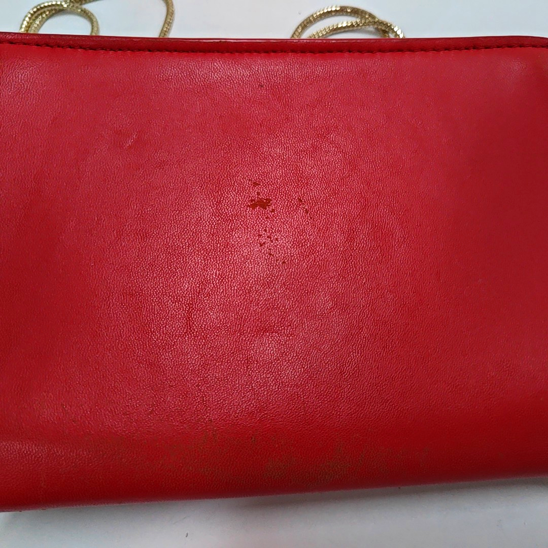 Kate Spade Red Leather Single Shoulder Bag Crossbody Bag Golden hardware Removable shoulder strap-(SKU)-941435596