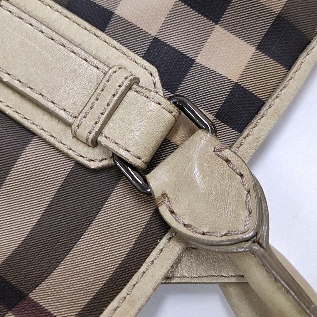 BURBERRY Tote bag Grey Coated Canvas Military Horse Pattern Shoulder Bag Ruthenium color hardware shoulder straps-(SKU)-958927473