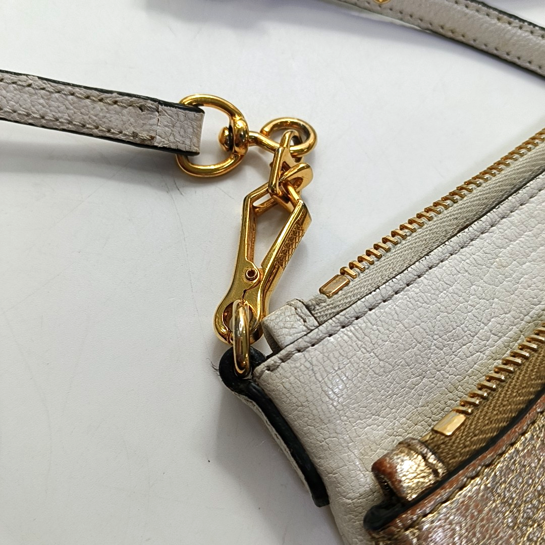 Miu Miu White Leather Crossbody Bag Golden hardware Removable shoulder strap-(SKU)-945458940