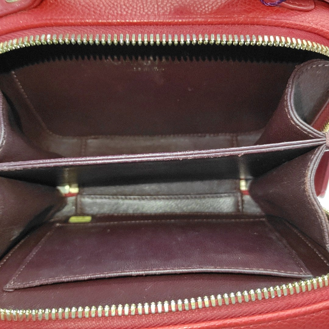 CHANEL FILIGREE Small Red Calfskin Quilted Shoulder Bag Crossbody Bag with Gold Hardware-(SKU)-967530368