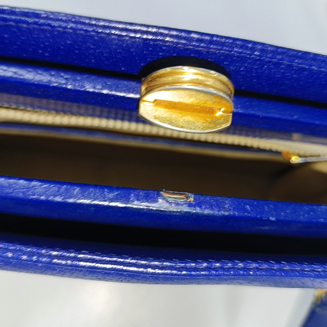 GUCCI Tote bag Blue Leather Tote Bag Golden hardware Vintage model-(SKU)-12936029