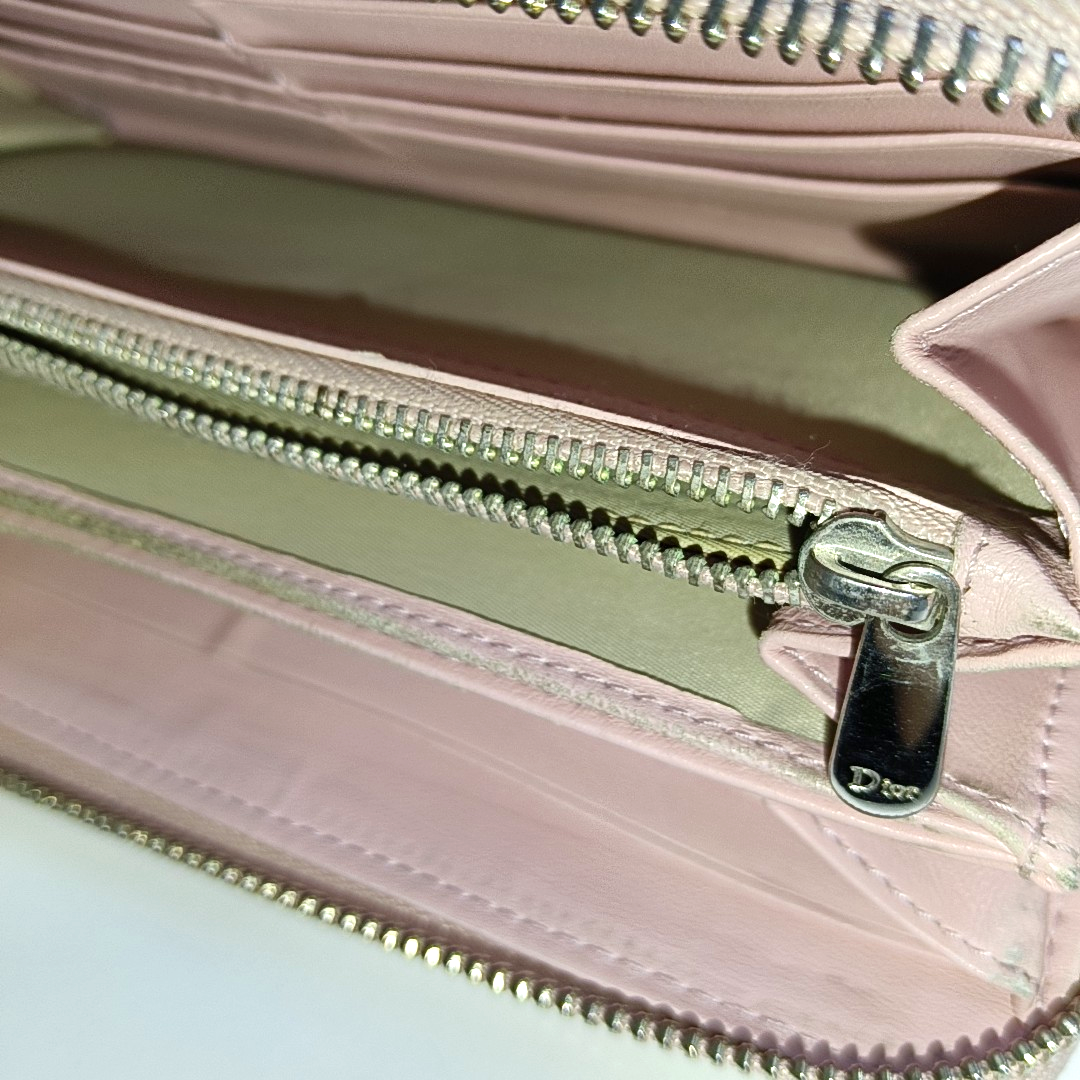 DIOR Pink Patent Leather Vintage Wallet Silver Hardware-(SKU)-939810681