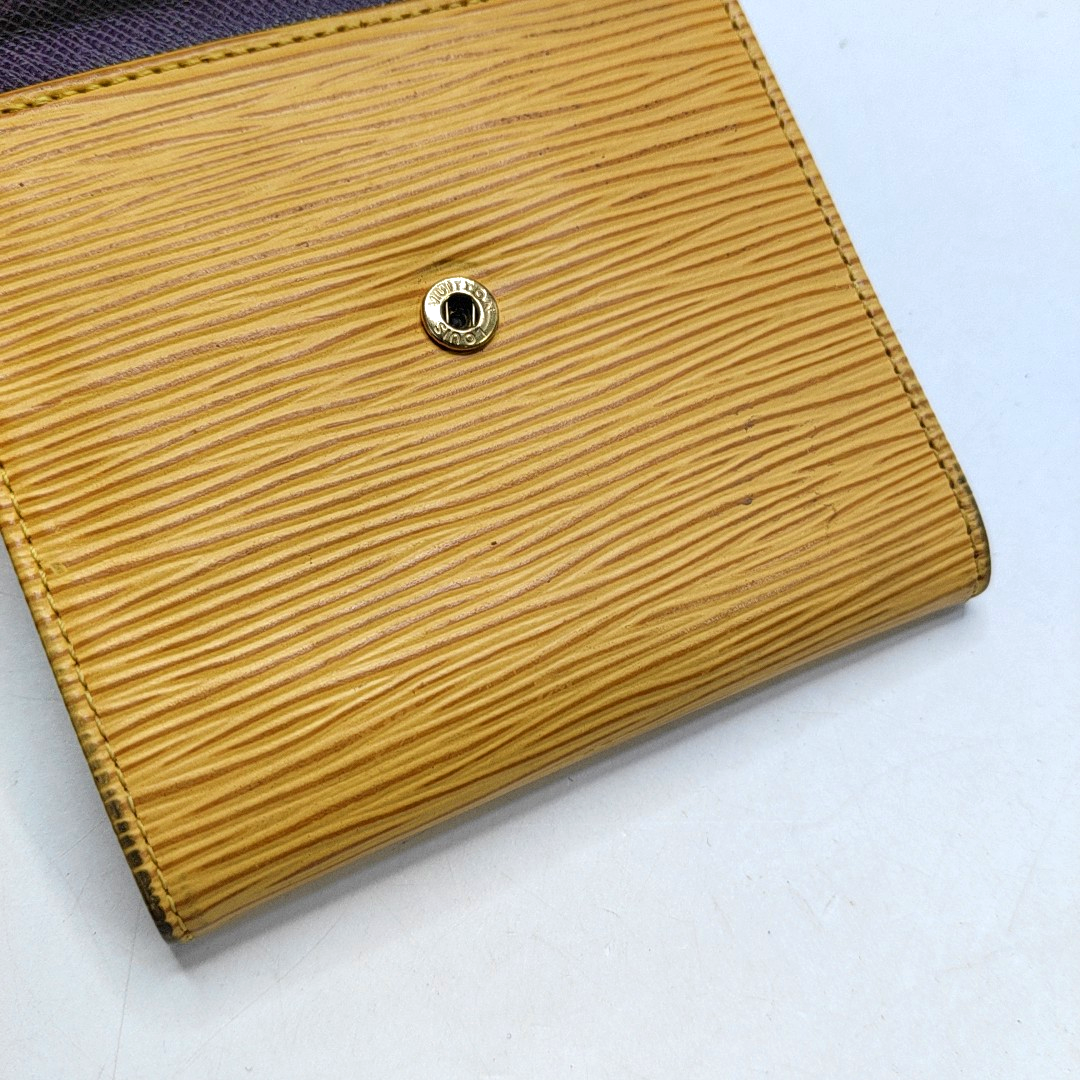 LOUIS VUITTON ELISE 黄色EPI牛皮水波纹钱包 Golden hardware-(SKU)-943615980