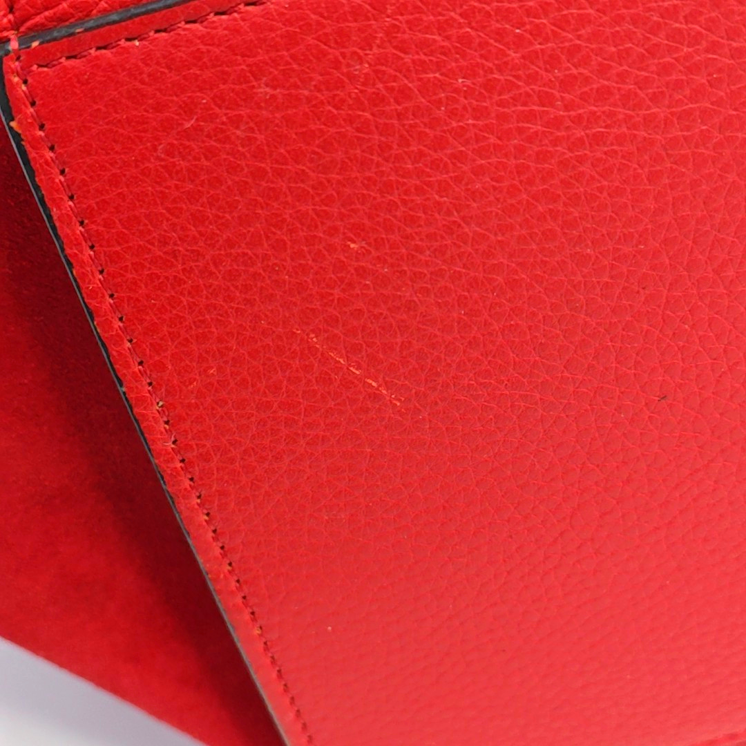 CELINE TRAPEZE Small size Red Leather Swing Bag Single Shoulder Bag Handbag Crossbody Golden hardware Removable shoulder strap-(SKU)-947188995