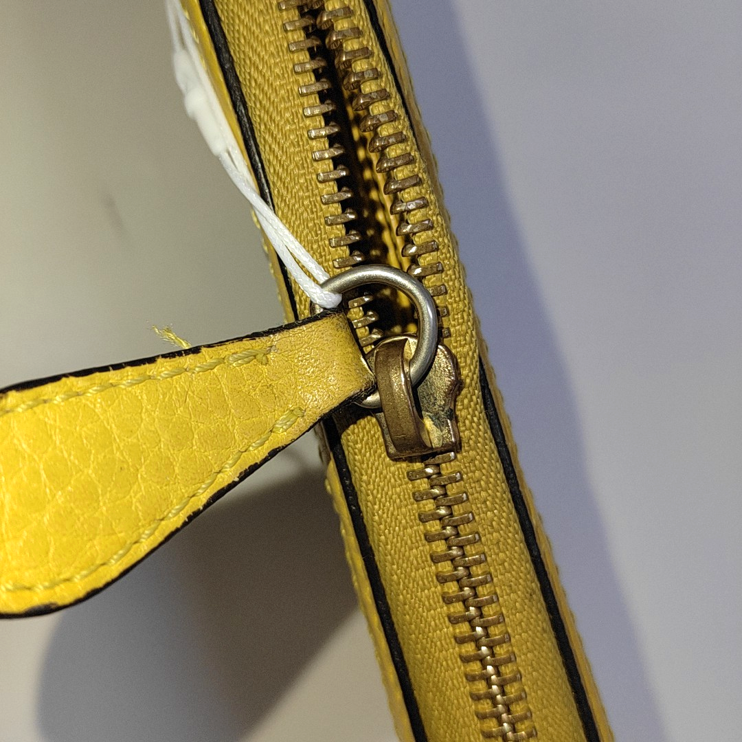 BURBERRY Yellow Cowhide Wallet Golden hardware-(SKU)-954324318