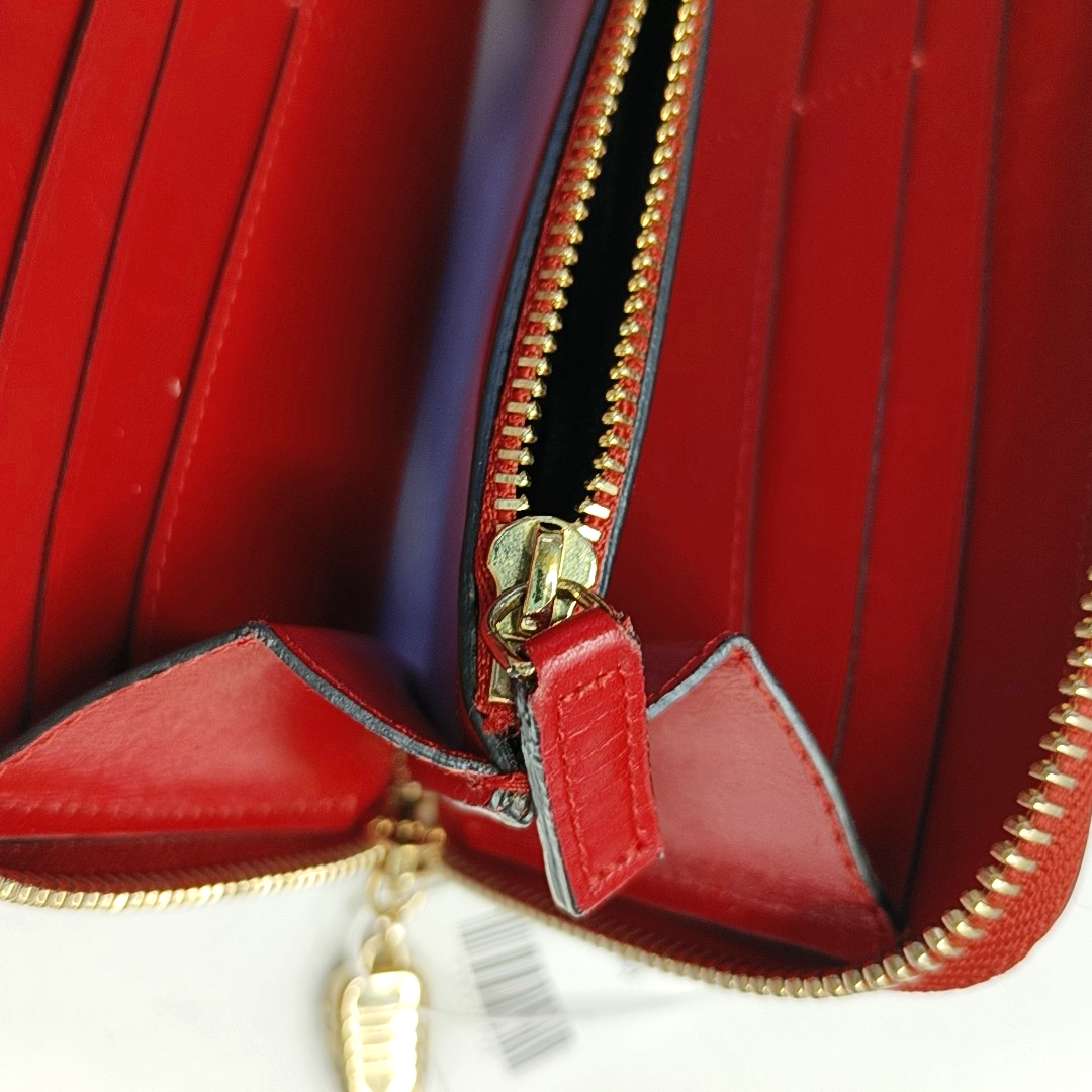 BVLGARI SERPENTI FOREVER Red Cowhide Snake Head Snake Head Wallet Gold Black White Green Hardware-(SKU)-958628798