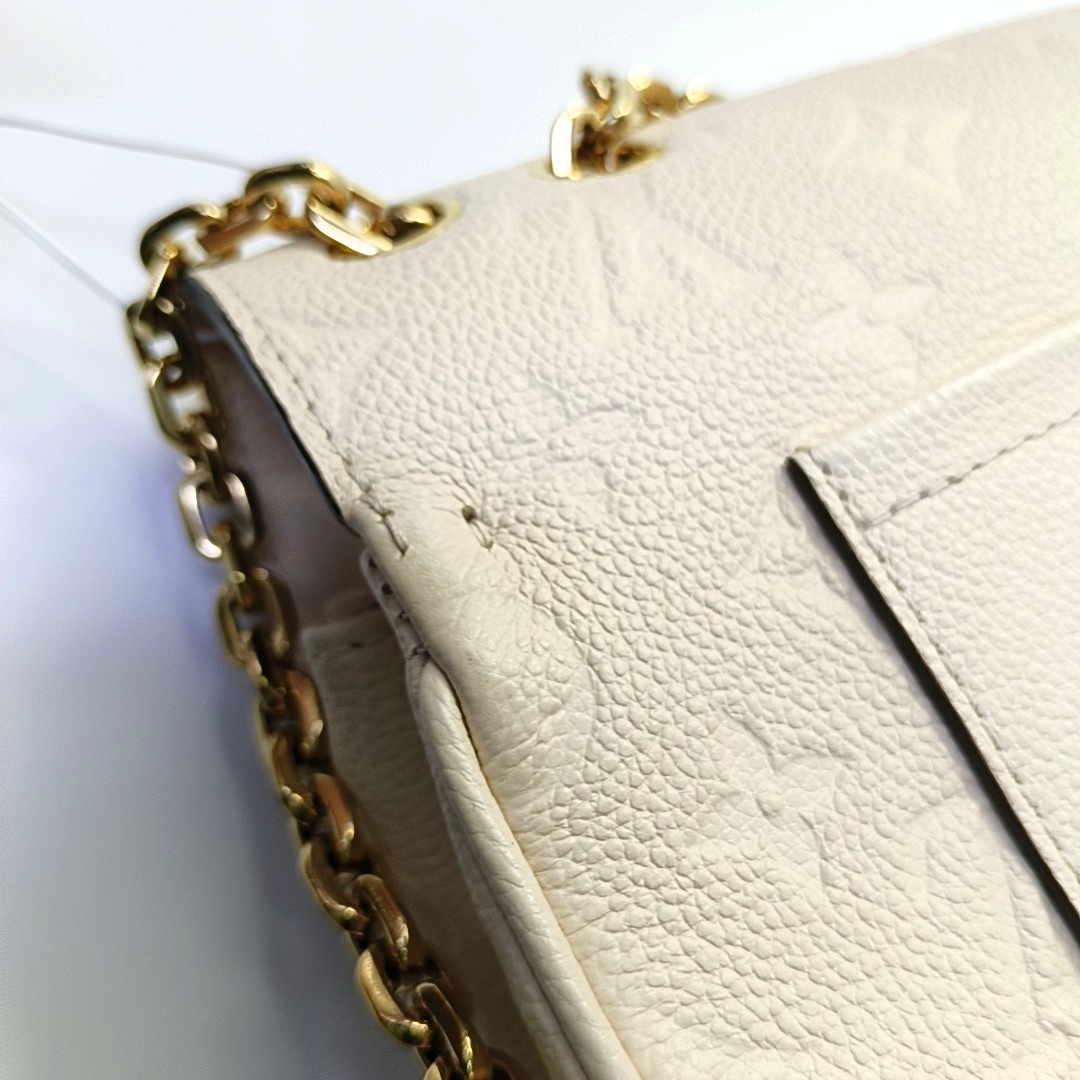 LOUIS VUITTON MARCEAU White Calfskin Monogram Embossed Single Shoulder Bag Crossbody Bag Gold Hardware-(SKU)-965269082