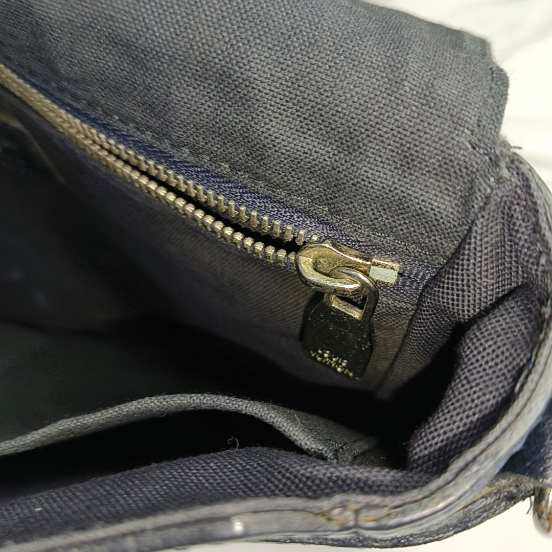 LOUIS VUITTON ROMAN Blue Cowhide Crossbody Bag Silver Hardware-(SKU)-959266861