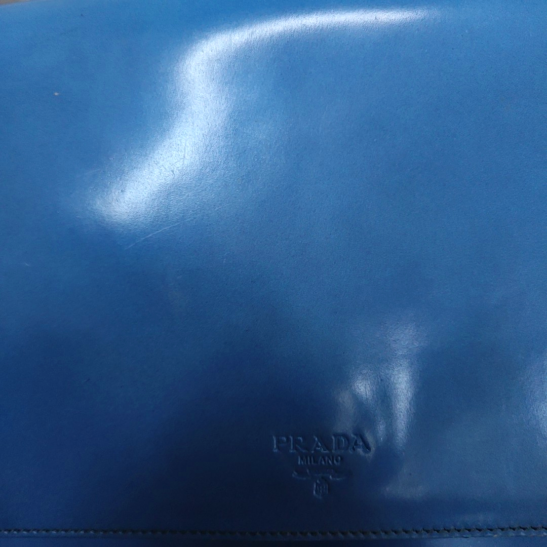 PRADA Blue cowhide single shoulder bag Silver Hardware-(SKU)-935766578